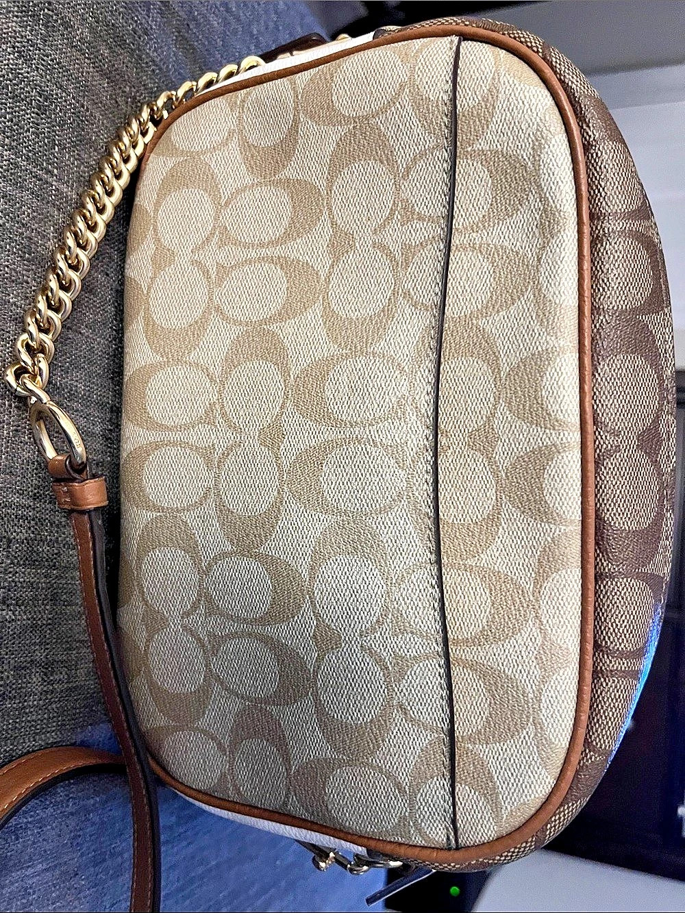 Coach Mini Jamie Camera Bag in Signature Canvas Brown & Cream - Picture 3 of 10